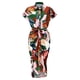 thumbnail image 3 of Gibobby Vestido Casual para Mujer Vestido de manga corta con cinturón y botones de un solo pecho con estampado floral elegante de verano para mujer(Rosa,M), 3 of 5