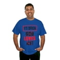 thumbnail image 6 of DJH Apparel | It's Official: God Loves Me Christian Unisex Cotton T-shirt, 6 of 7