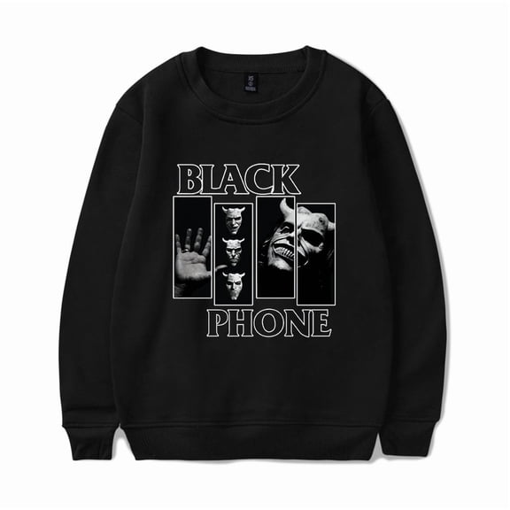 Black Phone Movie Merch Horror Mask Classic Graphic Crewneck Sweatshirt Merch Casual Sweatshirt Unisex Clothing