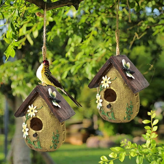Outdoor Hanging Birdhouse Decorative Resin for Wild Birds Tree Swallow Durable Garden
