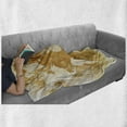 thumbnail image 6 of Compass Soft Flannel Fleece Throw Blanket, Old-Fashioned World Map Design with Compass in Retro Distressed Colors Continents, Cozy Plush for Indoor and Outdoor Use, 50" x 60", Cream Tan, by Ambesonne, 6 of 6