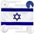 thumbnail image 2 of Double Sided Israel Flag 3x5 Ft Outdoor Israeli Flags Embroidered Heavy Duty 210D Nylon Oxford Sewn Stripes Stronger Brass Grommets 4 Stitched Hemmin, 2 of 7