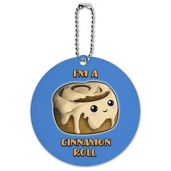 I'm A Cinnamon Roll Kawaii Round Luggage ID Tag Card Suitcase Carry-On