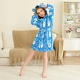 thumbnail image 3 of FORMRS Niños Bathrobe Unisex Hooded Robe Soft Plush Pajamas Sleepwear, Size 4-6T, Blue Bears, 3 of 7