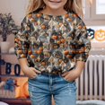 thumbnail image 2 of Aihuaihua Halloween Girls Hoodies Pumpkin Print Long Sleeve Pullover Sweatshirts for Kids Casual Fall Winter Tops Cozy and Comfortable Style, 2 of 4
