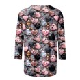 thumbnail image 5 of Goodeals Valentines Shirts Heart Cute Women T Shirts 3/4 Sleeve Shirts for Teen Girls Soft Comfy Raglan Tops Crew Neck Casual Loose Fit Tunic Top(Multicolor,S), 5 of 5