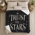 thumbnail image 5 of Trust Stars Celestial Design, Cozy Typography Art Scene, Warm Flannel Blanket for Living Room and Reading Nook, Art Lovers Housewarming Gift, Artistic Home Decor, 5 of 9