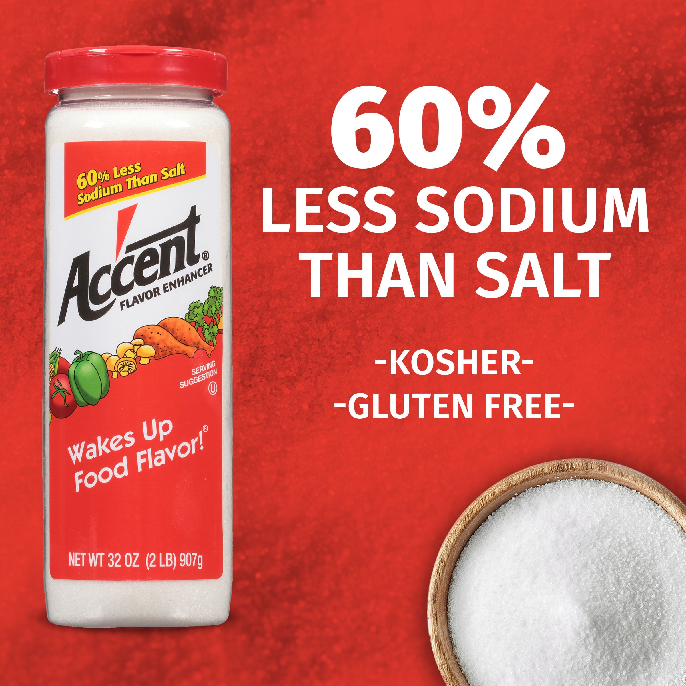 Ac'cent Flavor Enhancer MSG, Kosher, 32 oz