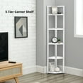 thumbnail image 3 of SWAREY 5 Tiers Corner Shelf,Corner Bookshelf, Tall Corner Storage Stand White, 3 of 8