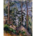 thumbnail image 2 of Paul Cézanne 12x14 Black Ornate Wood Framed Double Matted Museum Art Print Titled: Pines and Rocks (1897), 2 of 5