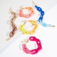 thumbnail image 4 of Multicolor Resin Lightweight Summer Chunky Thick Link Chain Bracelets Trendy Y2k Rainbow Candy Color Thick Paperclip Chain Bracelet for Women Girls Teen Surfer Beach Jewelry, 4 of 7