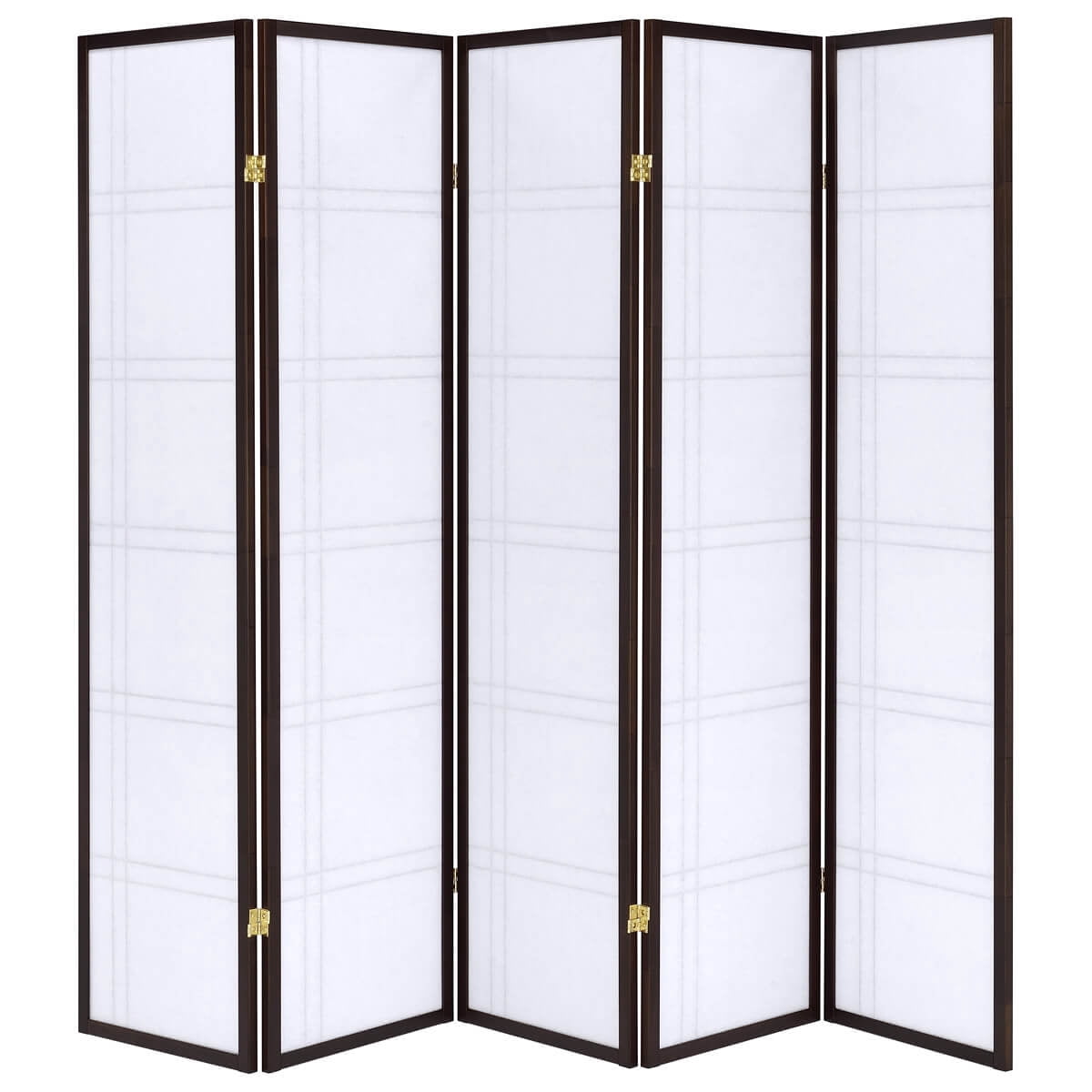 Legacy Decor 5 Panels Room Divider Privacy Screen Lattice Design 5.9 ft Tall x 7.3 ft Wide Espresso