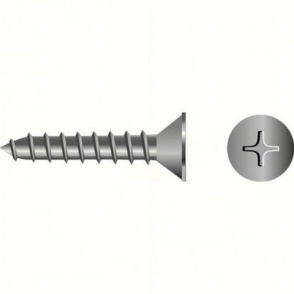SeaChoice  00738; #12X 1-1/2 Phillips Head Flat Sheet Metal Screw Stainless Steel 50/ Bag
