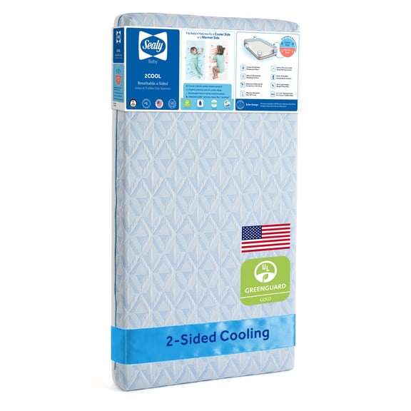 Sealy Baby 2Cool Breathable & Cooling 2 Sided Infant and Toddler Crib Mattress