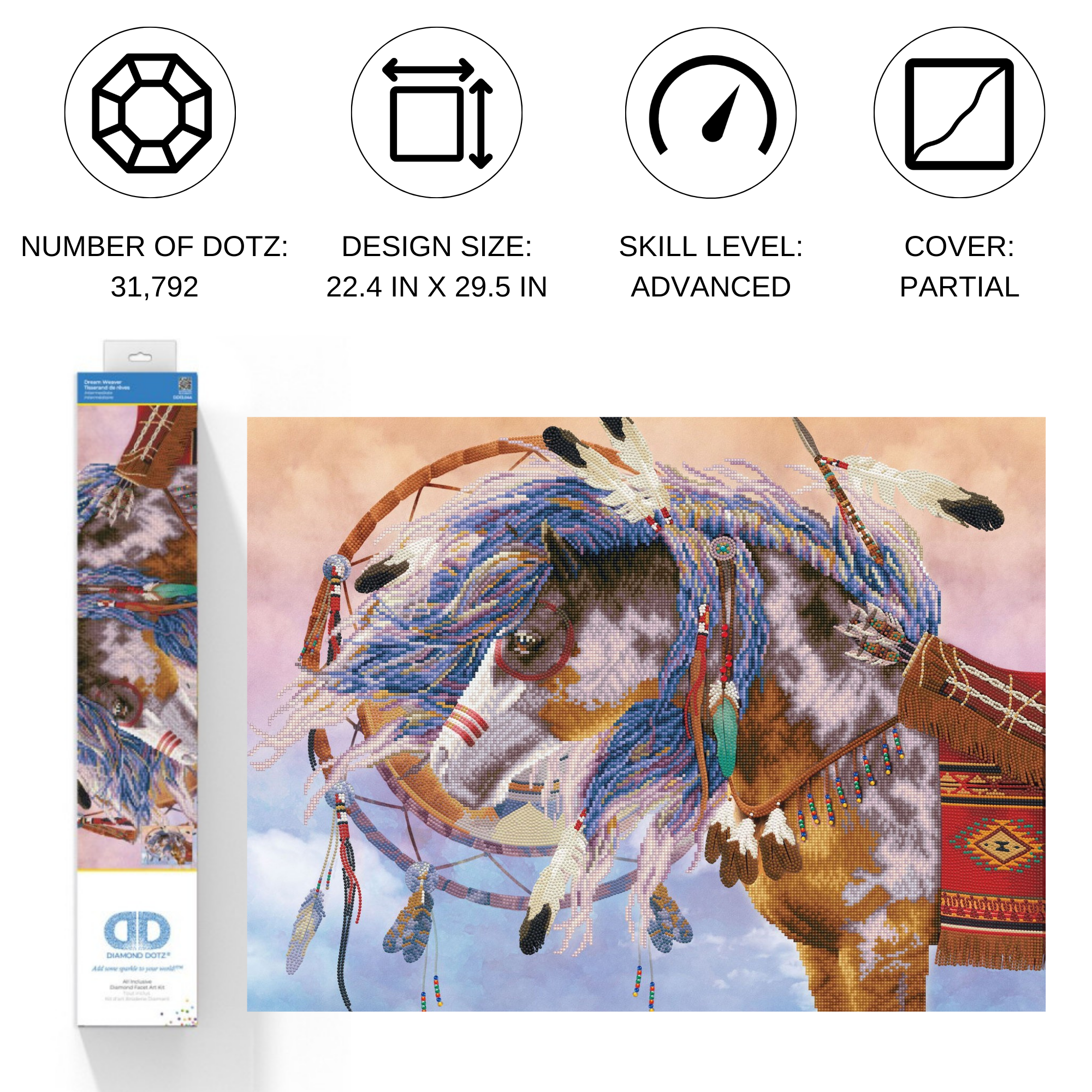 Diamond Dotz Dream Weaver Diamond Painting Kits for Adults - Diamond Art Kits a Relaxing Creative Craft Kit with Dotz Gems 22.4x29.5