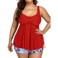 thumbnail image 2 of Women Plus Size Tankini Swimsuits Flowy 2 Pieces Bathing Suits with Shorts, 2 of 9