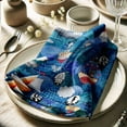 thumbnail image 3 of Vargottam Premium Cotton Muslin Napkins - Set of 12, 20-Inch Blue Ocean Pattern, Soft and Absorbent Cloth Napkins for Dining, Decor, Weddings, and Special Occasions - Machine Washable, Table Linens, 3 of 7