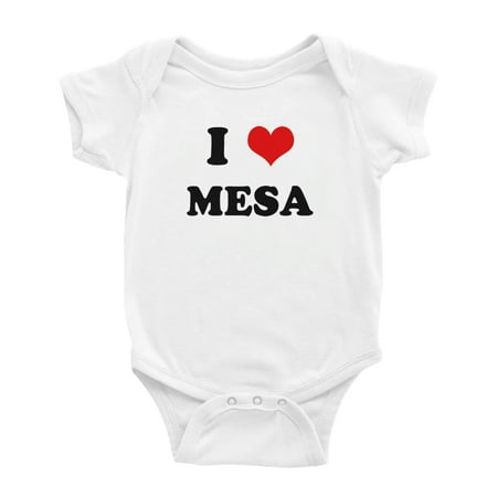

I Heart Mesa Love Funny Cute Baby Jumpsuits Newborn Clothes (White 12-18 Months)