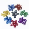 thumbnail image 1 of Dados de poliedro acrílicos transparentes con purpurina, juego de 7 granos, dados para correr de colores, 1 of 5