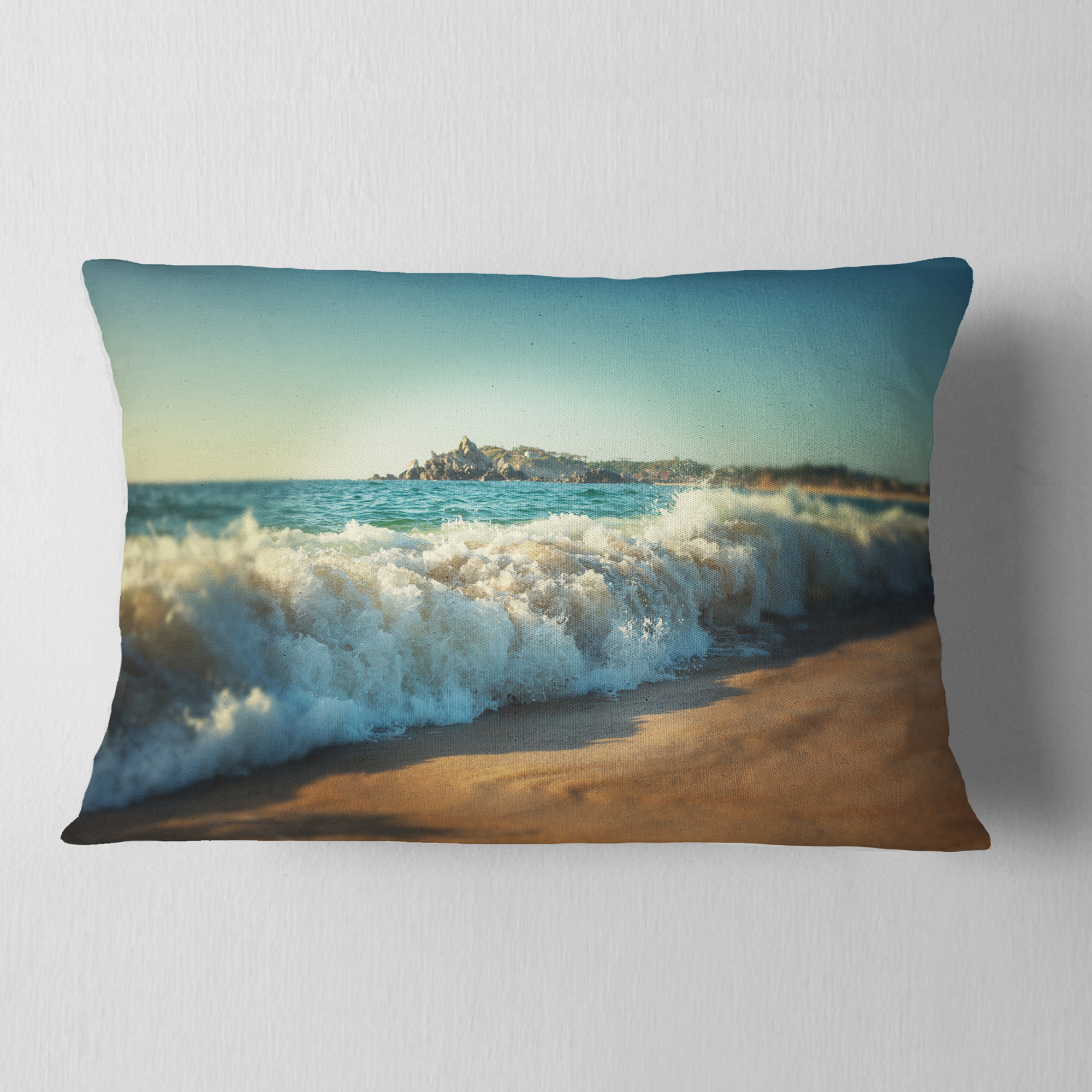 Designart 12" x 20" Multi-color Polyester Throw Pillow