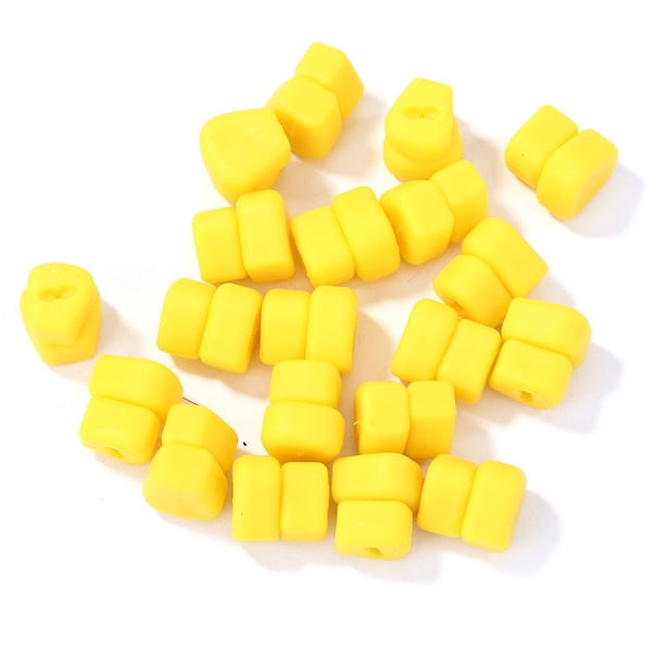 Señuelos de pesca de carpa con forma de maíz, aparejos de cebo de plástico doble Artificial, 30 Uds.
