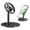 thumbnail image 1 of Aluminum Cell Phone Stand for MagSafe Charger,Compatible with Apple MagSafe Cradle Work with iPhone 12/Pro/Pro Max/Mini,Stable Desk Dock Mount Holder for MagSafe 2020 (Black), 1 of 5