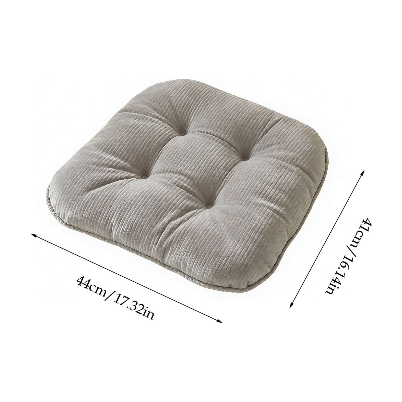 Outdoor Patio Chair Cushions Corduroy Chair Cushion with Ties High Back Tufted Pillow Replacement Rocking Chair Cushions Patio Chair Pads for All Season Indoor Home Office (Gray)