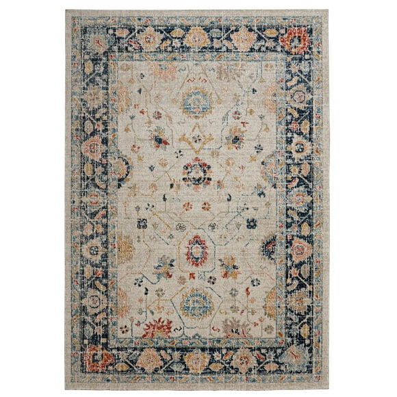 Great Zero Leona Ivory & Blue 8' x 10' Area Rug