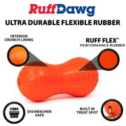 Ruff Dawg Crunchy Weenut Small 4.75” – (1 pc) Assorted Colors – Loud Crinkle Rubber Fetch Toy for Small Dogs – Ruff Flex Shell