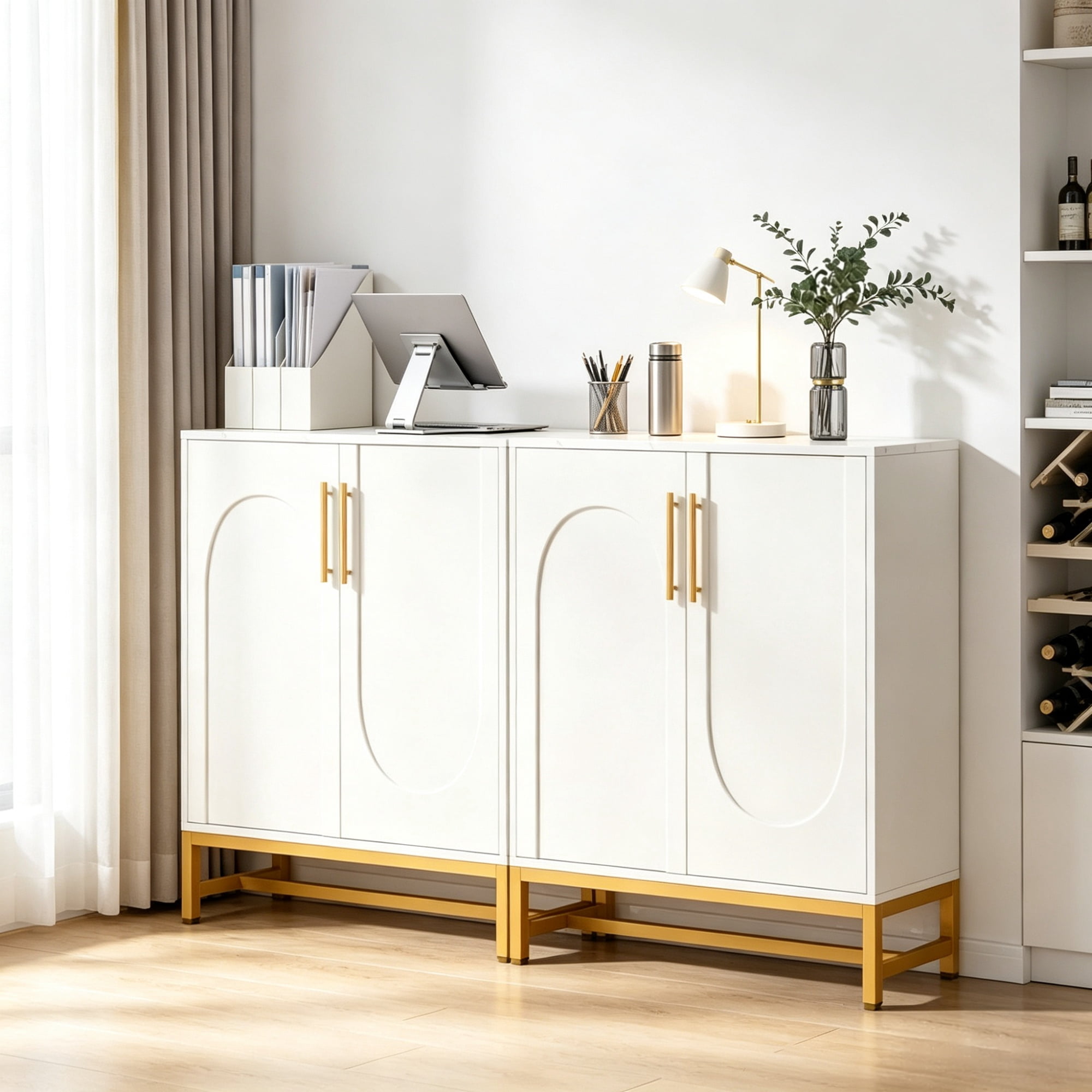 Modern Sideboard Buffet Storage Cabinet with Adjustable Shelves, Freestanding Kitchen Server with Doors, Versatile Entryway Console for Dining Room, Living Room, or Hallway