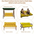 thumbnail image 3 of Swing Replacement Cushions with Backrest, Outdoor Swing Cushions 2-3 Seater Waterproof Bench Pad Cushions, Recliner Seat Cushions for,Patio,Backyard (Yellow, 60x40in), 3 of 7