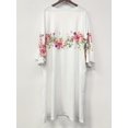 thumbnail image 4 of Nyfairy Women's Plus 3/4 Sleeve Floral Print V Neck Midi Dress with Pockets, 4 of 4