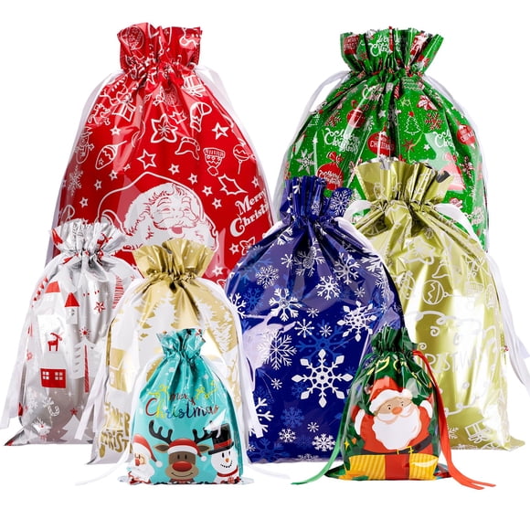 Bolsas de regalo con cordón navideño G2PLUS, 20 unidades, 5 tamaños