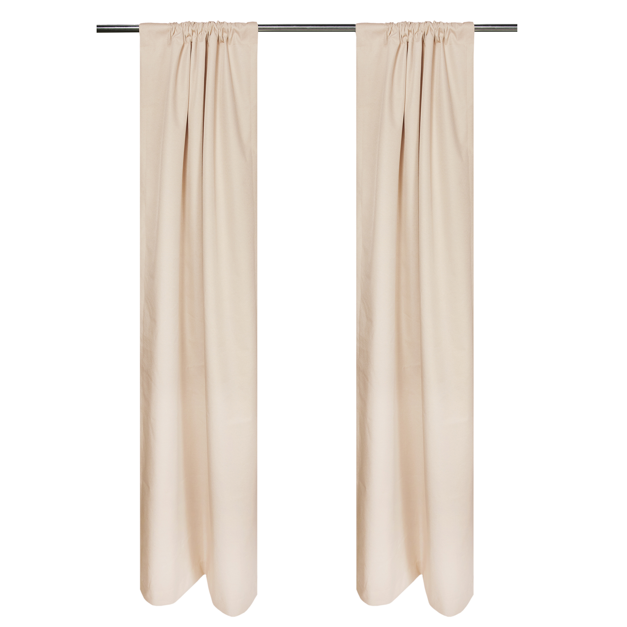 Mainstays Beige Solid Blackout Rod Pocket with Back Tabs Curtain Panel Pair, Set of 2, 30" W x 84" L