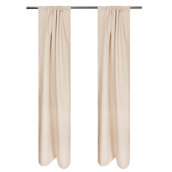 Mainstays Beige Solid Blackout Rod Pocket with Back Tabs Curtain Panel Pair, Set of 2, 30" W x 84" L