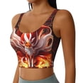 thumbnail image 2 of Pofeuu Red Leaf Flame Fox Print Sports Bra for Women Sexy Vest Yoga Running Gym Fitness Crop Bras Tops-XX-Large, 2 of 8