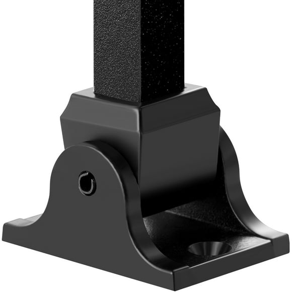 KFFKFF Aluminum Alloy Staircase Spindles - Square Design with Slant Shoes, Screw Holes for 1/2 Inch Balusters, Black Spray Finish (Pack of 50)