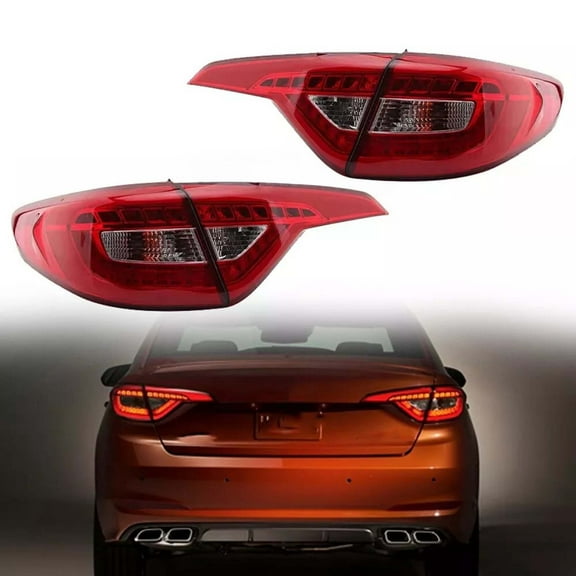 MZORANGE 4PCS LED Tail Light Rear Lamp Brake Stop For Hyundai Sonata Sedan 2015 2016 2017