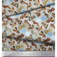 thumbnail image 3 of Soimoi Crepe Silk Fabric Geometric,Bird & Animals Patchwork Decor Fabric Printed Yard 42 Inch Wide, 3 of 3