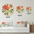 thumbnail image 4 of Designart 'Ancient Orange Chrysanthemum Flower' Traditional Wood Wall Clock, 4 of 5