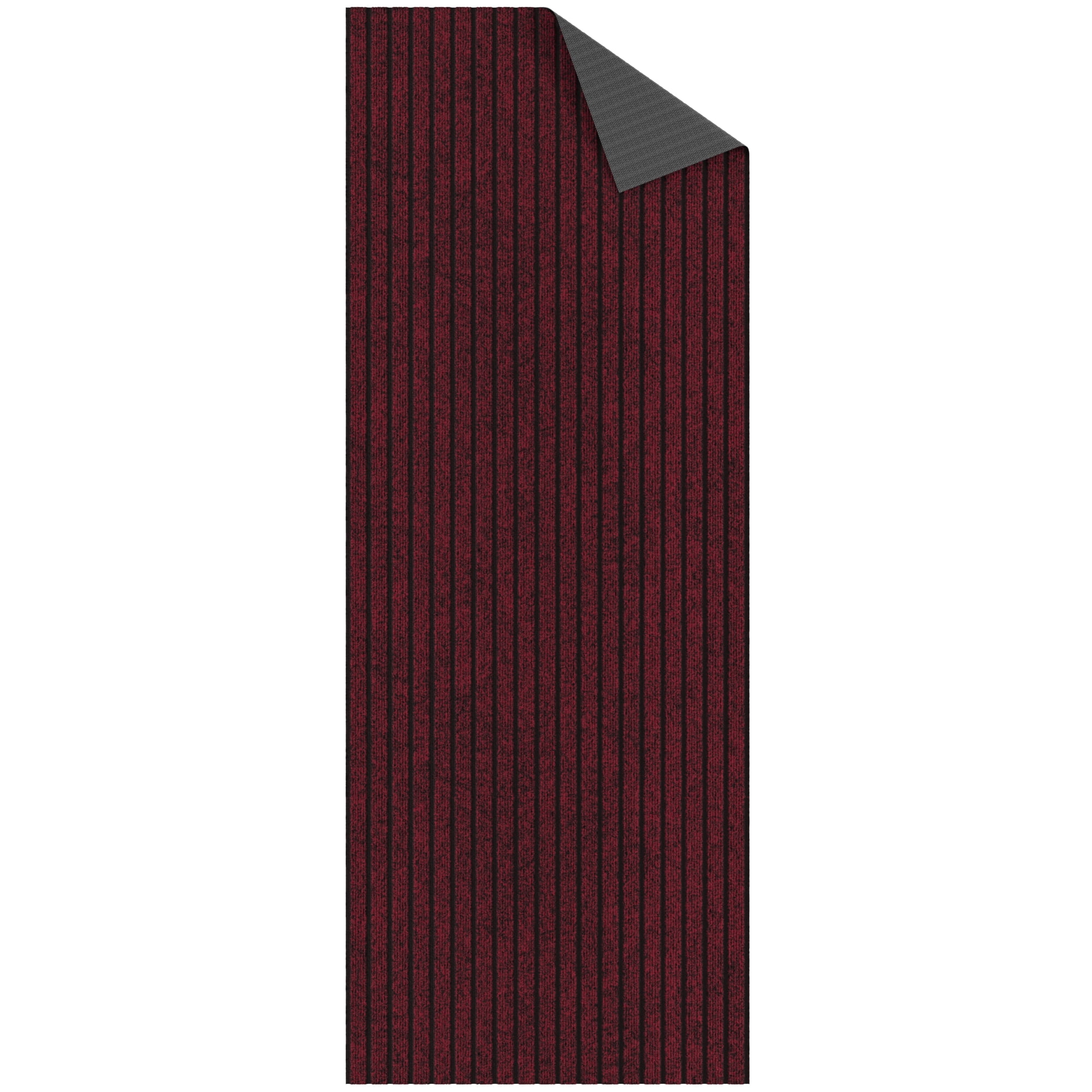 Ottomanson Non-Slip Hallway Runner Rug 2' x 9' Indoor/Outdoor Custom Size Utility Carpet for Garage, Red Ribbed