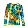 thumbnail image 4 of Tie Dye T-Shirts Mens Colorful Graphic Tee Shirt Long Sleeve Crew Neck Basic Tees for Men Spring Fall Tops (L, Tie-dye A), 4 of 5