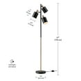 thumbnail image 5 of Novogratz x Globe Electric 67" 3-Light Matte Black Track Tree Lamp Matte Brass Accents, 5 of 6