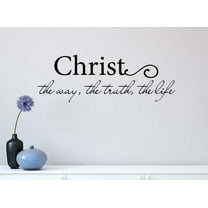 Christ The Way The Truth The Life 23 x 8 Vinyl Wall Quote Religious Decal Sticker Corinthians Calligraphy Art Decor Motivational Inspirational Decorative Lettering