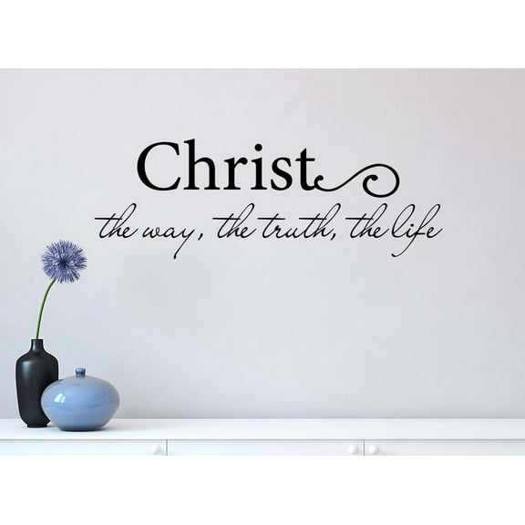 Christ The Way The Truth The Life 23 x 8 Vinyl Wall Quote Religious Decal Sticker Corinthians Calligraphy Art Decor Motivational Inspirational Decorative Lettering