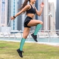 thumbnail image 6 of Lsque Turquoise Glitter Pattern Sport Compression Socks for Men & Women 15-20 mmHg Knee High Nurse Pregnant Running Medical and Travel Athletic, 6 of 6