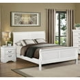 thumbnail image 4 of Classic Louis Philippe Style Bedroom 4pc Set Cal-King Bed Nightstand Dresser Mirror Traditional White Finish Furniture, 4 of 7