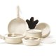 thumbnail image 1 of Batería de Cocina Ceramica de 15 Piezas con Mango Desmontable y Tapa, Juego de Ollas y Sartenes Antiadherentes con Alfombrilla para Sartén, 1 of 9