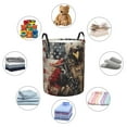 thumbnail image 4 of Susaid Bald Eagle Soldier Print Waterproof Oxford Cloth Storage Circular Laundry Hamper BasketCapacity for Home-Medium, 4 of 6
