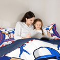 thumbnail image 5 of Homewish Kawaii Baseball Lover Queen Comforter Set for Boys, Blue Red Stripes Abstract Bedding Sets, Sports Theme Reversible Bedding Comforter Set, Breathable Home Decor, 3 Pieces, 5 of 8